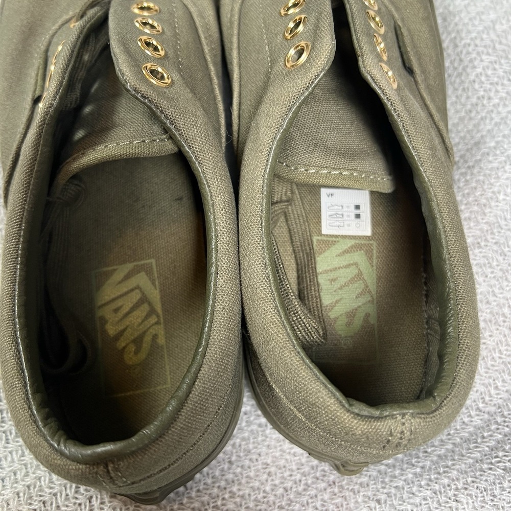 Vans‎ Era Sneakers Womens 8 Olive Green Canvas Gold Eyelets Low Top Shoes - Picture 8 of 10